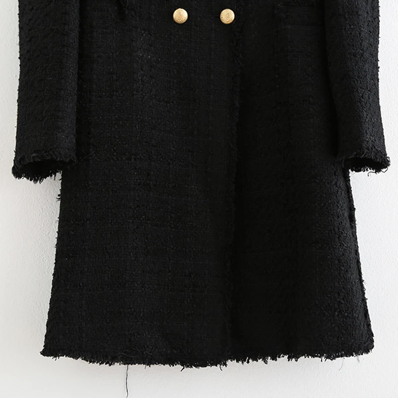 Fandy lokar двубортные шерстяные пальто для женщин модные куртки с отложным воротником женские элегантные пальто с длинным рукавом для женщин
