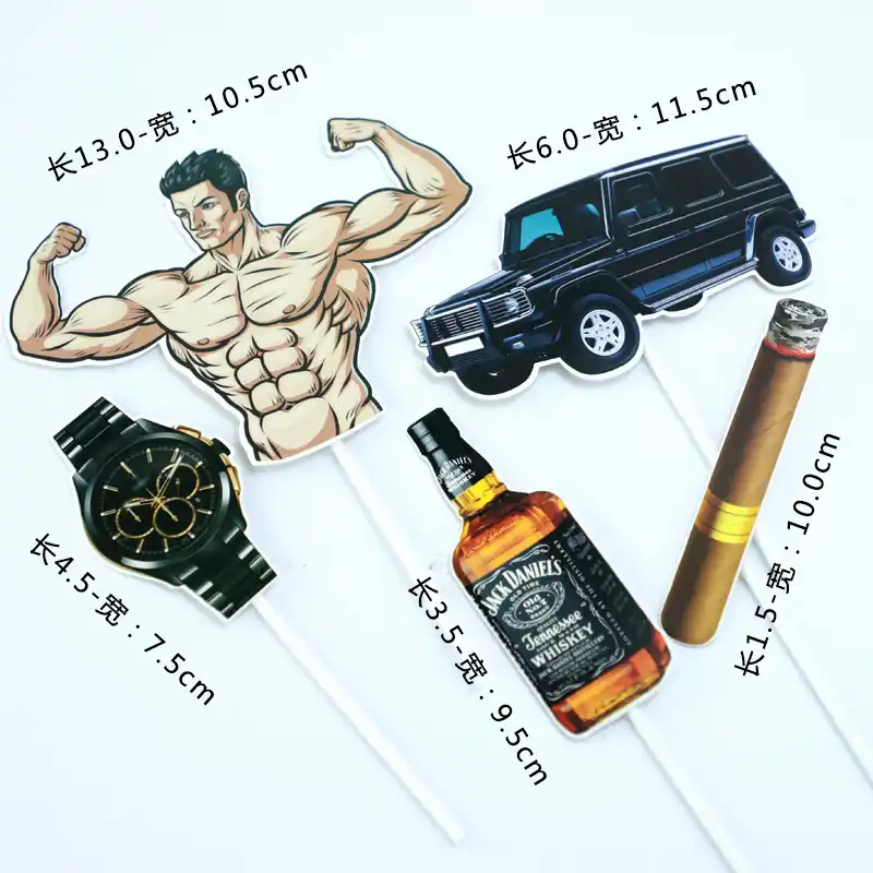 ケーキトッパービール車の男腕時計男の子父dadハッピー誕生日結婚式の装飾ピンクケーキパーティーベーキング用品diy ケーキデコレーション用品 Aliexpress
