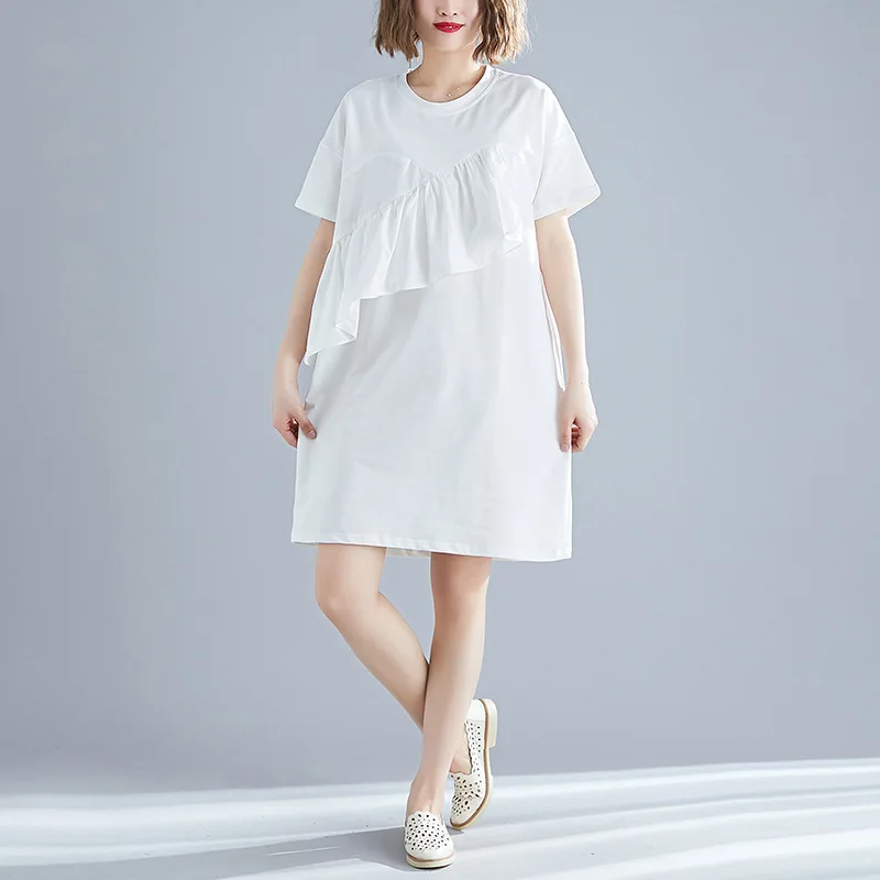 

2019 Summer New Style Literature And Art Korean-style Joint Loose-Fit Slimming Mid-length Dress Women's