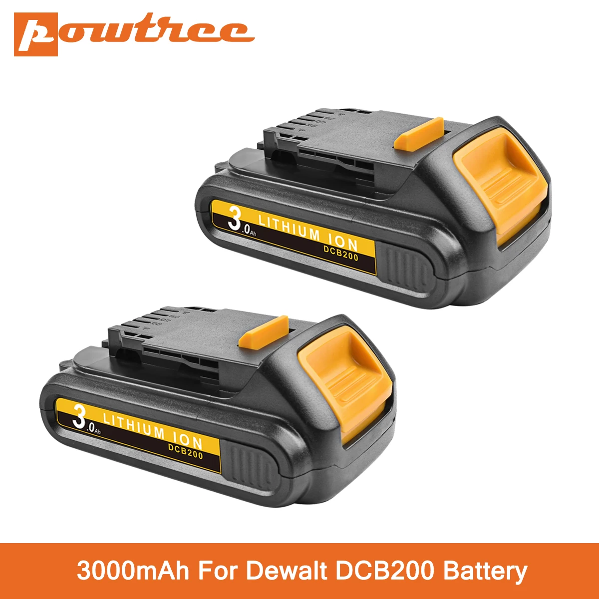 Powtree 20V 3000 мА/ч DCB200 Li Ion Перезаряжаемые Мощность инструмент Батарея для DEWALT DCB203 DCB181