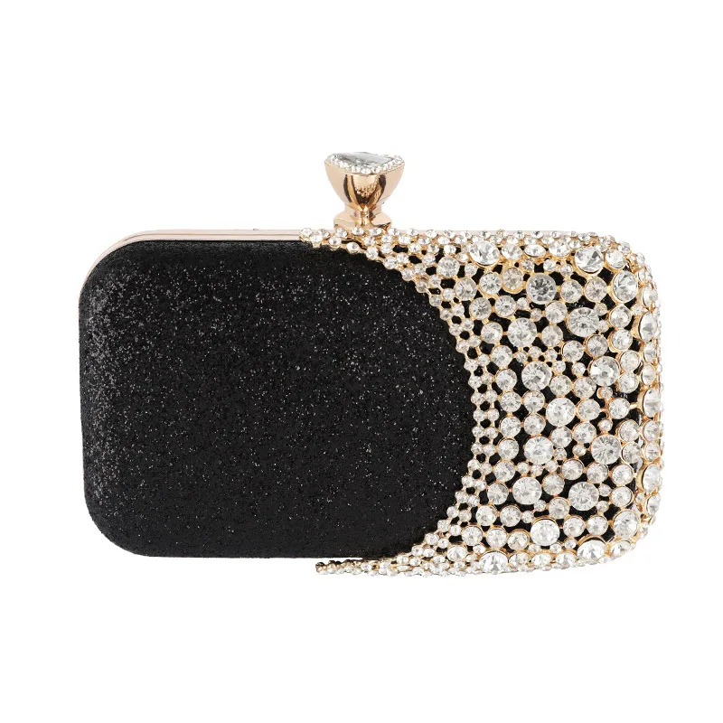 Luxy Moon Black Gold Clutch Bag Front View