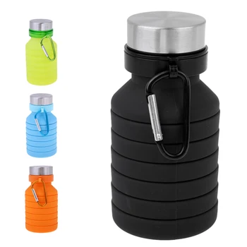 

550ml Sports Silicone Folding Collapsible Water Bottle Camping Travel