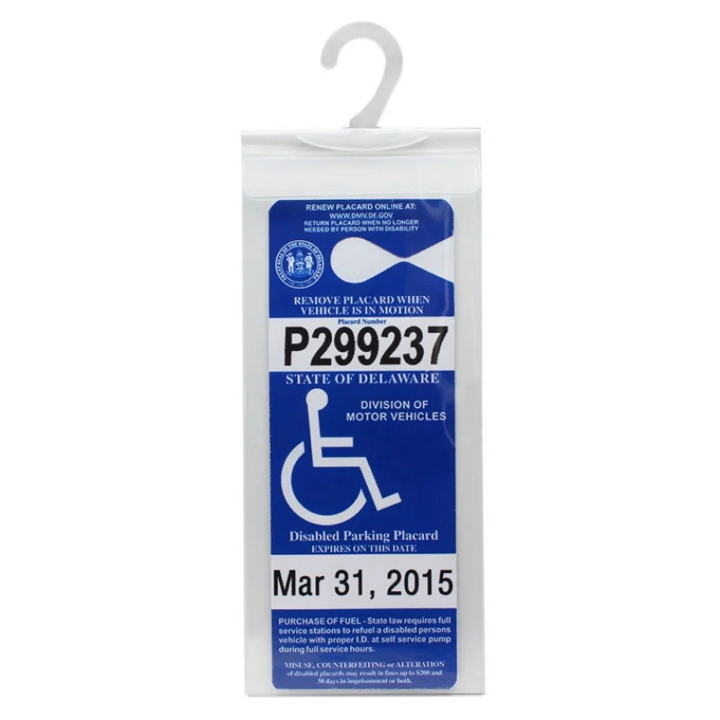 

Handicap Parking Permit Holder Storage Organizer Transparent Protection Parking Permits Cover Placard Protector Sleeve