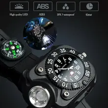 Новые водонепроницаемые наручные часы спортивные часы светодиодный светильник 1500LM фонарик-Компас USB