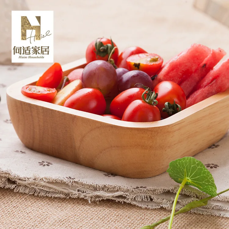 

Wooden Tableware Bowl Dish & Plate Set Japanese Style Hotel Breakfast Bread Plate guo pan zi Salad Bowl Dish Household