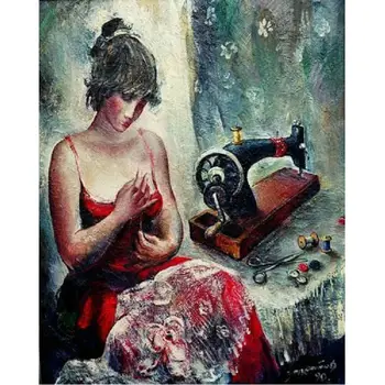 

Diy diamond painting Cross Stitch Sewing woman picture Rhinestones Needlework Home Decorative 5D Square Full Diamond Embroidery