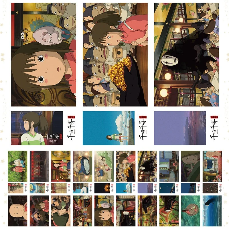 340 шт./компл. Miyazaki Hayao унесенная спиралью аниме большая открытка поздравительная открытка с сообщением подарочные канцелярские принадлежности
