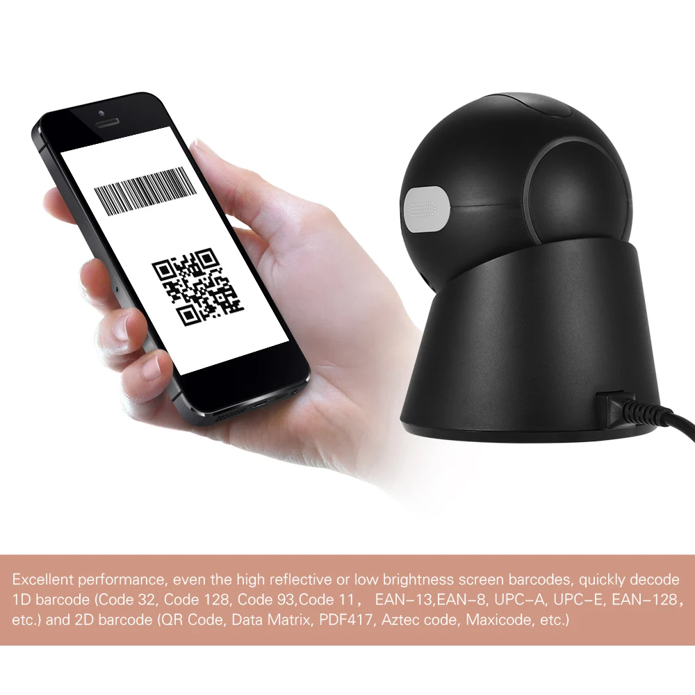 Aibecy YHD-9100 Настольный 1D/2D/QR usb-cканер штрихкода проводной считыватель штрихкодов для Windows Mac OS электронно-кассовый аппарат Linux