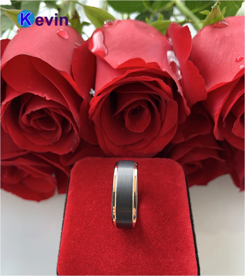 Мужское кольцо с двойным цветным покрытием обручальное из вольфрама|wedding rings|tungsten