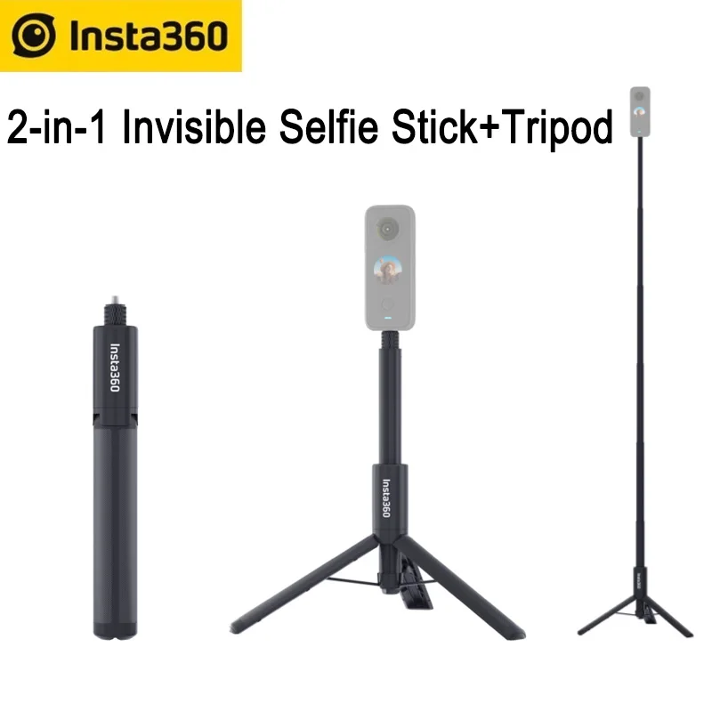 Insta360 tudo-em-um tripé para um x2/um r/um x e um 2-em-1 invisível selfie vara + tripé acessórios originais insta360