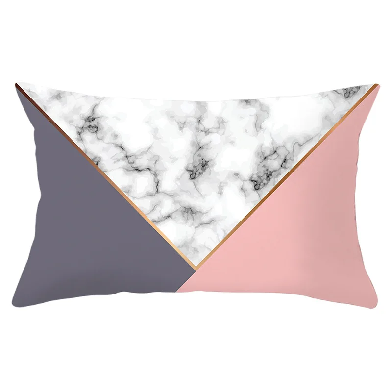 Brief Marble Geometric Cushion Cover 30x50 Sofa Decorative Pillowcase Polyester Print Throw Pillows for Home Decor Pillow Cover 