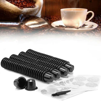 

100Pcs Reusable Coffee Capsules + 100Pcs Aluminum Foils Set For Nespresso High-quality Kitchen Supplies