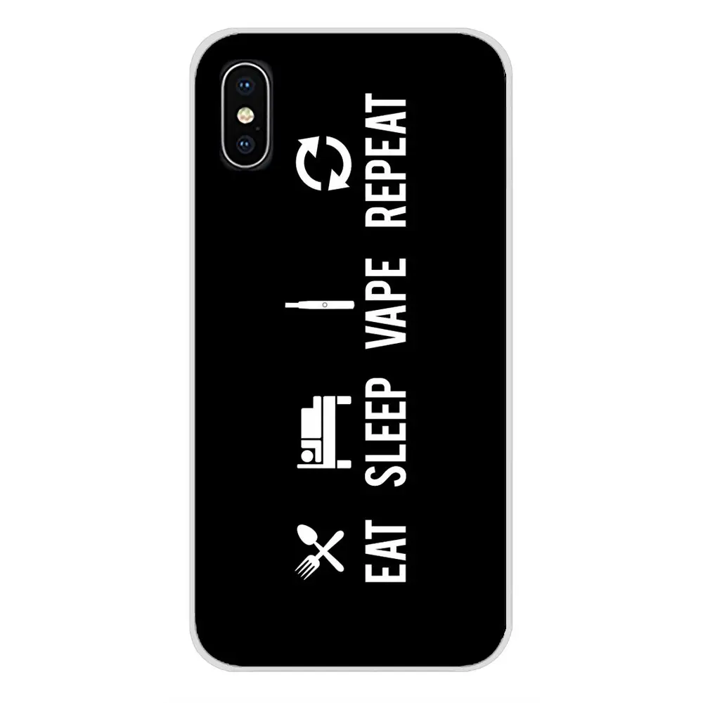 Прозрачный, мягкий чехол "," Eat Sleep Vape Вдыхание цитаты для samsung Galaxy S3 S4 S5 мини S6 S7 край S8 S9 S10 Lite Plus Note 4 5 8 9 - Цвет: images 1