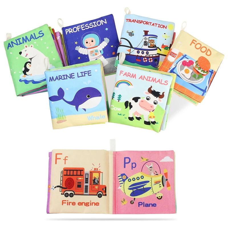

Cloth Books Baby Toys 0 12 Months Montessori Educational Soft Rattle Newborn Kid Children Development Transportation Fabric Book