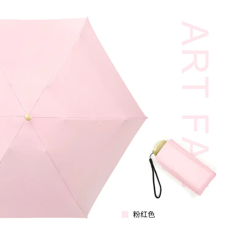 Flat Half off Parasol Women's Sun-resistant UV-Protection Parasol Hipster Umbrella Vinyl Rain Or Shine Dual Purpose Folding Umbr