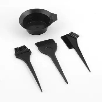

1Set Black Plastic Hair Dye Colouring Brush Comb Mixing Bowl Barber Salon Tint Hairdressing Styling Tools escova tinge cabelos