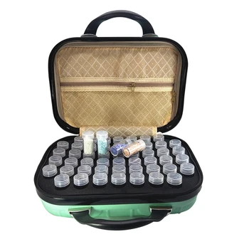 

Travel Bottle Shockproof Case Carrying Hard Diamond Painting Organizer Protective Collection 132 Compartments Storage Bag