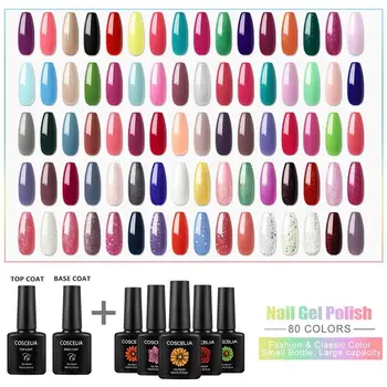 

COSCELIA 80PCS Set For Gel Varnish 7/10ML Gel Nail Polish Set For Nail Art Manicure Set Gel Polish Set For Nail All For Manicure