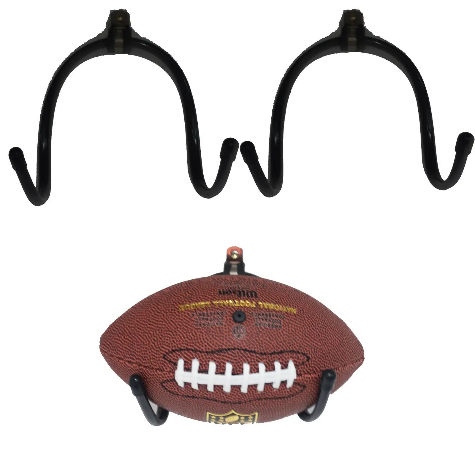2X Football Wall Mount Football Wall Rack Holder Display Storage Rack