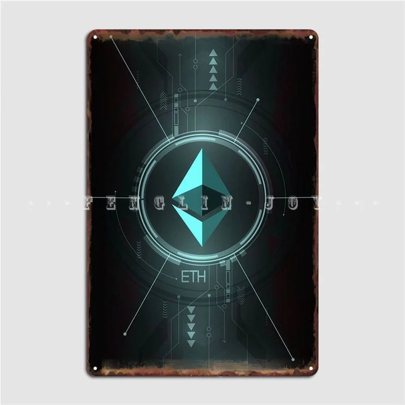 

Ethereum Metal Sign Cinema Garage Classic Living Room Mural Painting Tin Sign Poster