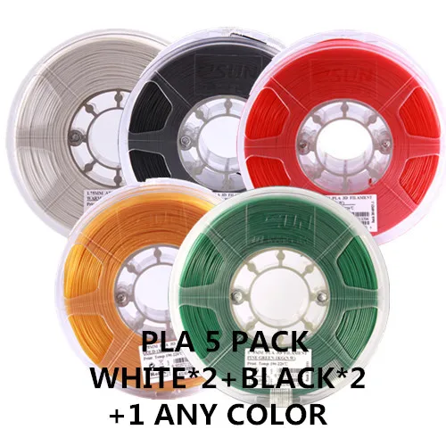 PLA 5 ANY COLORS Нить для 3d принтера eSUN 1,75 мм PLA/PLA PRO(PLA+) 1 кг катушка разных цветов PLA/PLA PLUS материалы для 3d принтера только для России - Цвет: PLA 5 ANY COLORS