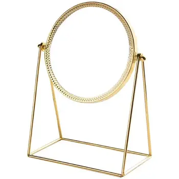 

360° Rotation Metal Makeup Mirror Single Sided Vintage Vanity Mirror Golden NEW
