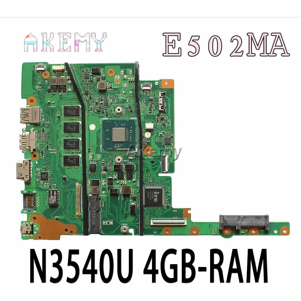 Материнская плата для ноутбука E502MA For Asus E402MA E402M E502M E402 E502 N3540U 4GB-RAM Оригинал Mainboard 100%