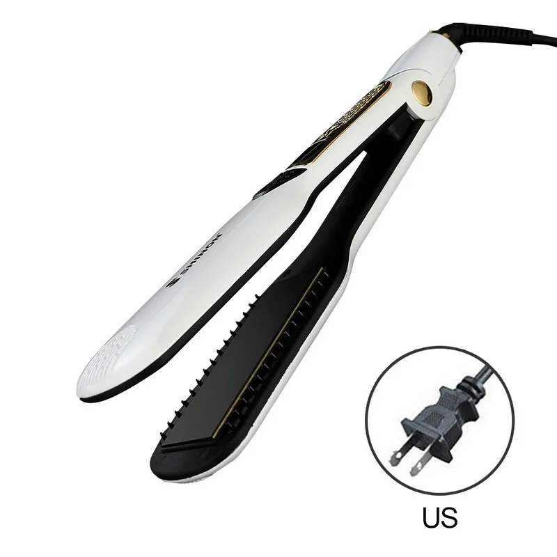 Manooby выпрямитель для волос lcd керамическая шина MHC быстрый нагрев регулировка температуры выпрямляющая пластина щипцы для завивки - Цвет: White US