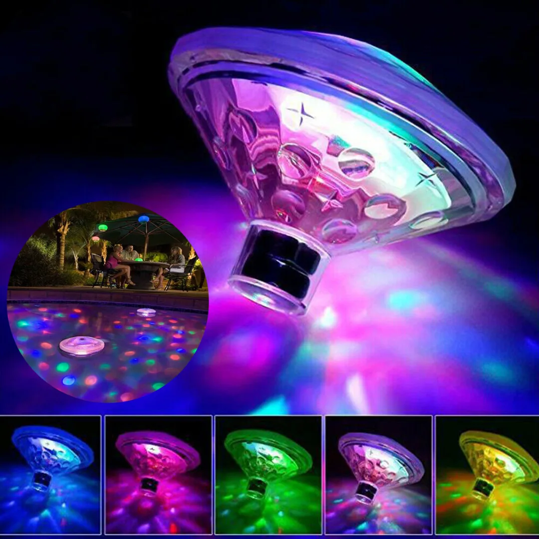 

Battery Powered Floating Underwater LED Disco Light Glow Show Swimming Pool Hot Tub Spa Lamp Colorful Bathtub Lights