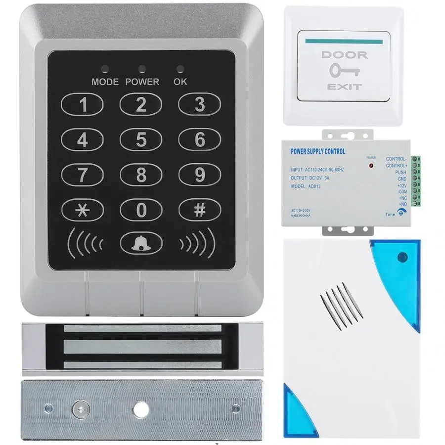 NEW Professional DC 12V Electric Magnetic Door Lock Access Control Card Password Door Security System Kit On Sale