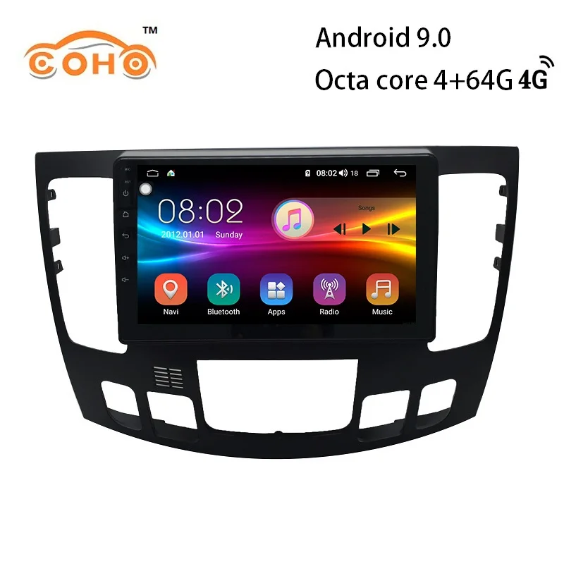 Sonata Android 9,0 Восьмиядерный 4+ 64G автомобильный стерео Gps навигатор 1Din Android Автомагнитола для 2009 hyundai Sonata
