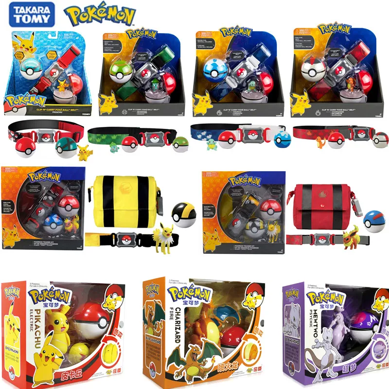 Оригинальный игрушечный набор TOMY Pokemon карманный монстр Пикачу экшн фигурка модель шара тыкать подлинный