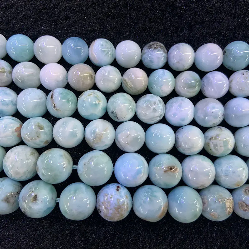 8-10 мм натуральный синий самоцвет LARIMAR камень бусины 1" Круглые DIY бусины для изготовления ювелирных изделий Аксессуары для женщин и мужчин подарок