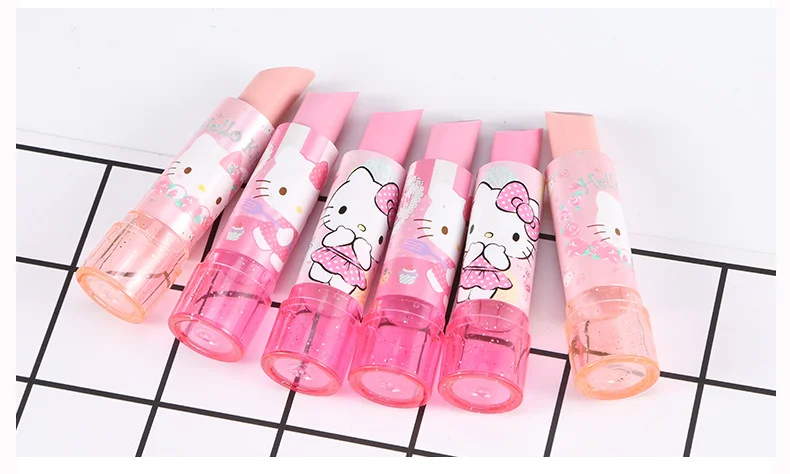Мультфильм ластик творческий hello kitty ластик школьные канцелярские принадлежности Студенческая забавная губная помада ластик