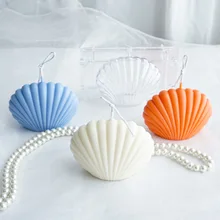 3D Shell Candle Mould Handmade Candle Making Seashell Aromatherapy Plaster Molds Scented Candle Mold Plastic Scallop Soap Mold