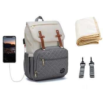 

Brand Diaper Bag Large Capacity USB Mummy Bag Travel Backpack Designer Nursing Bag For Baby Care