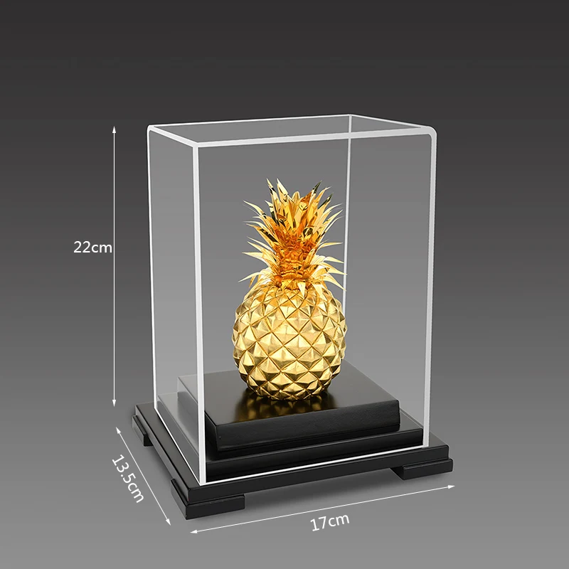 Pineapple Золотой ананас, Современный домашний декор, статуэтки, статуэтки, 24 K, изделия из золотой фольги, креативное окно винного шкафа, рабочий стол, дисплей, опора - Цвет: Pineapple