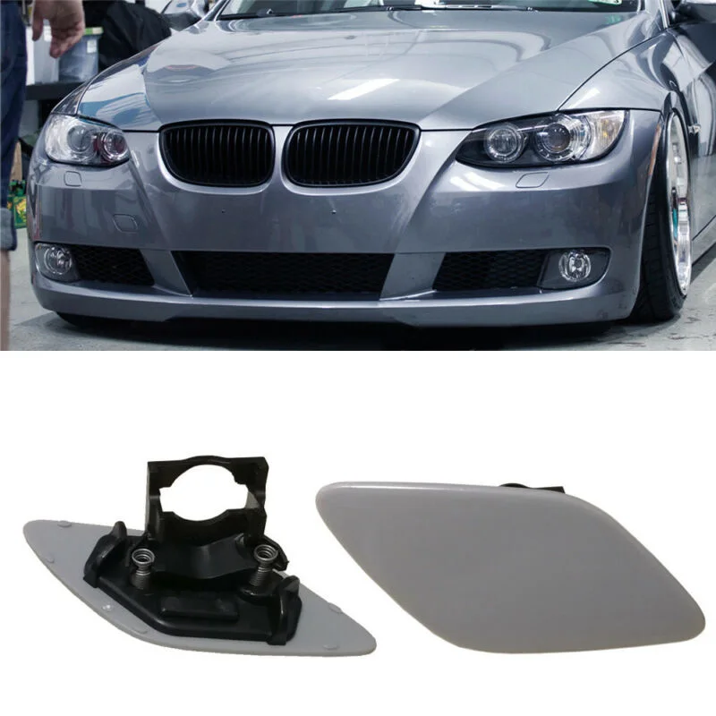 

2pcs auto Headlight Washer Cap Lamp Flap Bumper Trim For BMW 3 Series E92 E93 Coupe 328i 335i 61677158749 6167715750