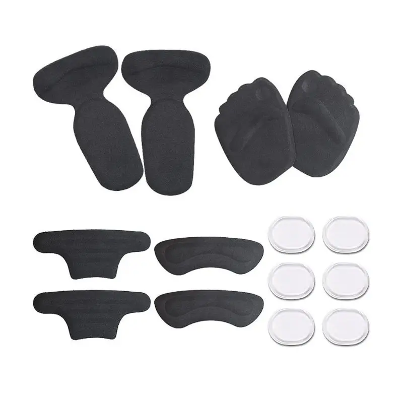 

1 Set Women Anti-wear Foot Sticker Attached Forefoot Pad Heel Paste Two-in-one Half-code Pads Transparent Round Silicone Mat