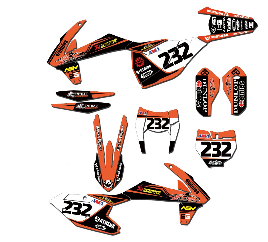 Графика персонализированные наклейки мотоцикл Decos комплект для KTM XC EXC XCF для KTM 125 250 300 350 400 450 500 SX SXF