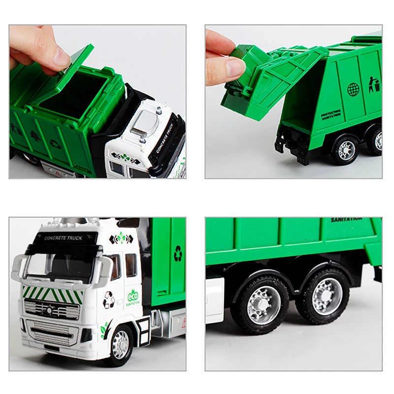 Garbage truck High quality Toy Car As Birthday Present Juguete Educational Clean Trash Car Kids Toys Gifts 1:32
