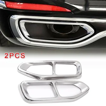 

2pcs For BMW 7 Series G11 G12 2016-18 Double Exit Exhaust Muffler Pipe Tip Cover Car Styling Trim Accessories
