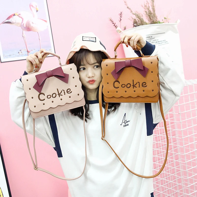 Sweet Lolita Small Fresh Cookies Embroidery Crossbody bag Kawaii Bow Handbag