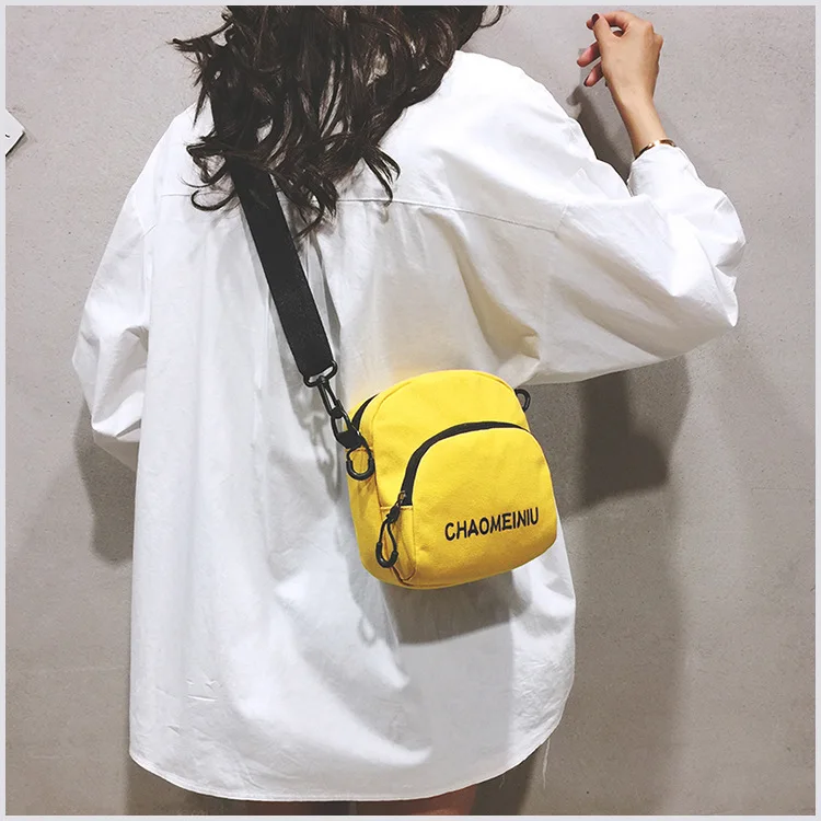 

Online Celebrity Textured Bag WOMEN'S Bag New Style 2019 Summer Western Style Canvas Bag Women's Mini Versatile Crossbody Bag