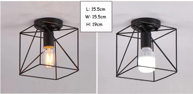 Современные светодиодные потолочные светильники из кованого железа E27, черные потолочные светильники для кухни, гостиной, спальни, кабинета, коридора, ресторана, кафе-отеля