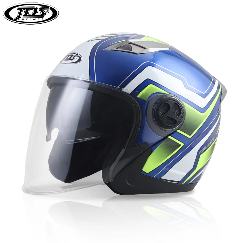 JDS 838 A9 NENKI Motorcycle Helmet Open Face Dual Lens Visors Moto Helmet Electric Bicycle Helmet Men Women Summer Scooter Motorbike Helmet - Color: JDS 838 A9