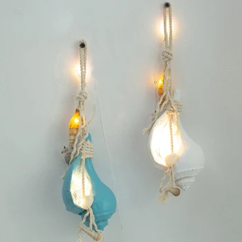 

LED Conch Pendant Simulation Conch Handmade Shell Design Hanging Pendant Photography Props for Car Window Decoration