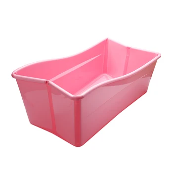 

Folding Child Kids Bath Tub Thicken Solid Pink/Blue Baby Bathtub Baby Girls&Boy Bath Barrels 100*56cm