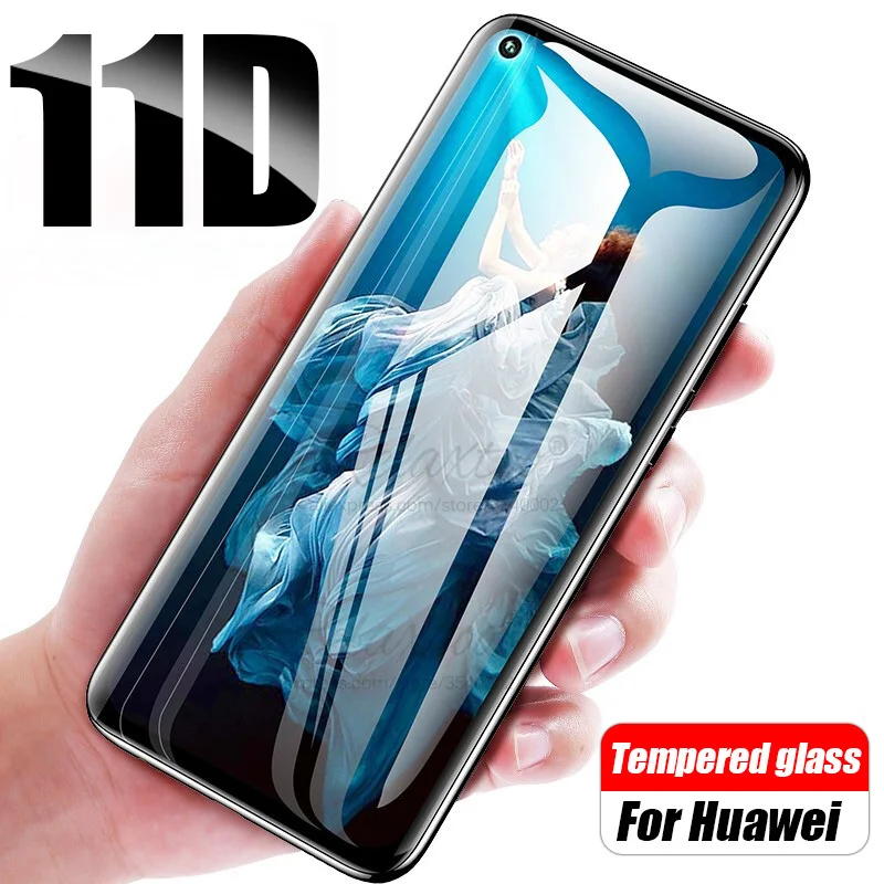 

11D Full Cover Tempered Glass on For Huawei P30 Lite P20 Pro Screen Protector Film on For Honor 10 9 Lite 20 Pro Protective Glas