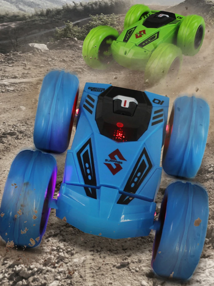 2,4G RC Stunt Car Игрушки 360 градусов вращающийся двухсторонний RC автомобиль игрушки с музыкальным освещением модельная игрушка для детей Подарки для детей